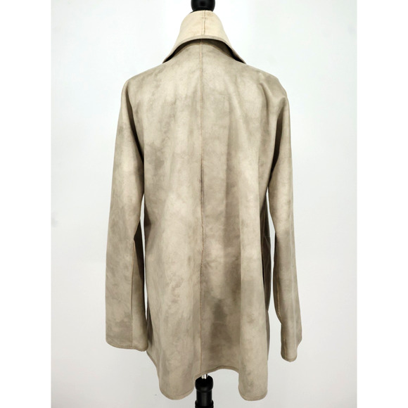 Mycra Pac One Jacket Womens Medium Beige Microfiber Open Front Sherpa Lined Coat - Picture 2 of 16